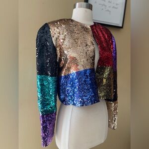 STUNNING COLORBLOCK SEQUIN VINTAGE BLAZER